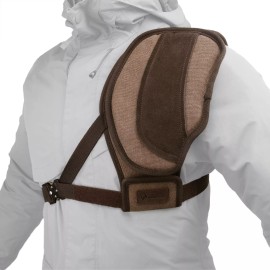 Wayne's dog Canvas Hunting Shield Recoil Shoulder Pad Shooting Shoulder Shirt Vest - Left, Coffee