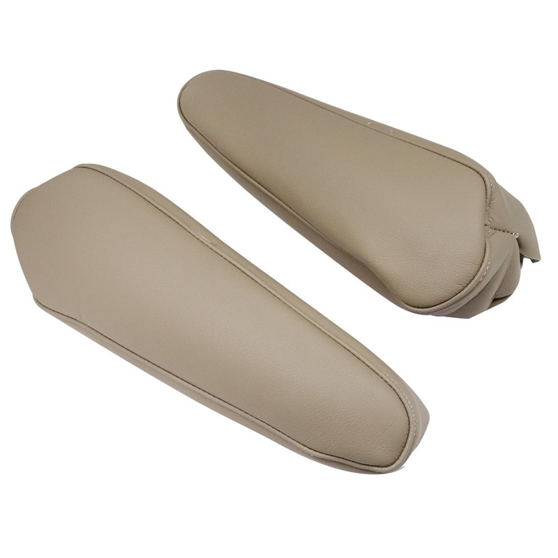 NLQR Replacement 2Pcs Seat Armrest Covers Microfiber Leather Ivory Tan