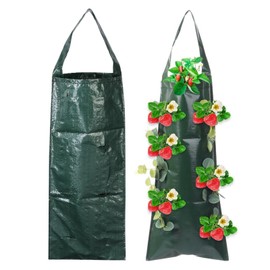 2 Pcs Hanging Strawberry Grow Bags, Hanging-Strawberry Planter Black Strawberry Planter, Gardening Vegetable Garden, Suitable for Growing Herbs Carrots Potatoes Strawberries, for Planting Enthusiasts