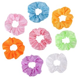 8pcs Light up Scrunchies for Girls, Light up Scrunchies Party Favor Glow in the Dark Party Supplies Luminous Hair Band Hair Accessory for Women Girls Birthday Festival Rave