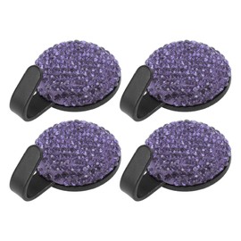 HEROFFIX 4 Pcs for Purses and Bags, Umbrella Etc Car Storage Hooks Sturdy Car Adhesive Hooks Purple Metal Acrylic 1.46"x0.98"