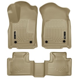 Husky Liners Weatherbeater Floor Mats | Fits 2016-2026 Dodge Durango & 2016-2021 Jeep Grand Cherokee & 2022 Jeep Grand Cherokee WK | Front & 2nd Row, 3-pc Tan - 99153