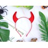Dense Velvet Devil Horns Headband Red