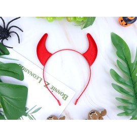 Dense Velvet Devil Horns Headband Red