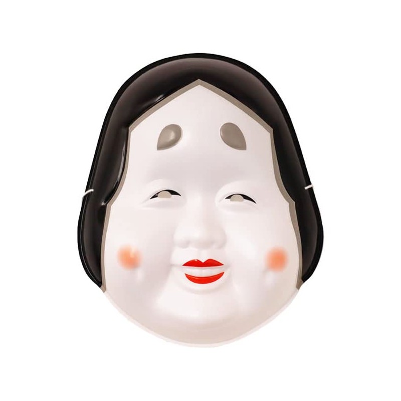 4337 Okame Hyotoko Mask, Set of 2, Approx. H 8.3