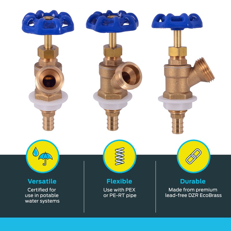 SharkBite 1/2 x 3/4 Inch MHT Brass Crimp Boiler Drain