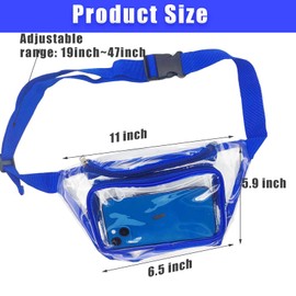 Jonnick Clear Fanny Pack, Stadium Approved Waist Pack, Waterproof Hip Pack with Adjustable Strap for Festival, Sports Games, Travel, Rave and Concerts (Black.)