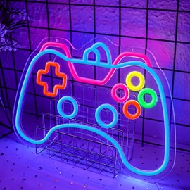 Astuddy Game Controller Neon Sign for Wall Decor – LED Gamer Neon Light for Bedroom, Gaming Room, Kids Room, Bar, Man Cave – Colorful Video Game Wall Decor Sign for Boys Teens Gift