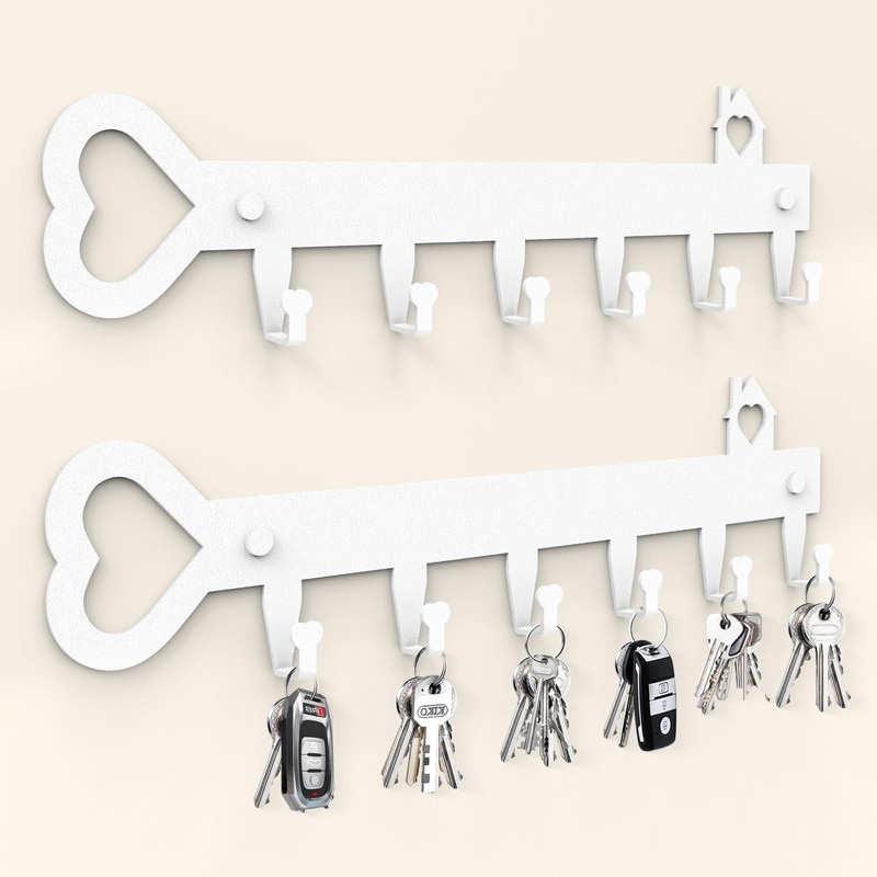 GENHH Pack of 2 Key Rack, Key Holder Wall in