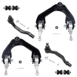 Detroit Axle - 6PC Front Upper Control Arms w/Ball Joint, Sway Bars and Outer Tie Rods Replacement for 1990 1991 1992 1993 Honda Accord