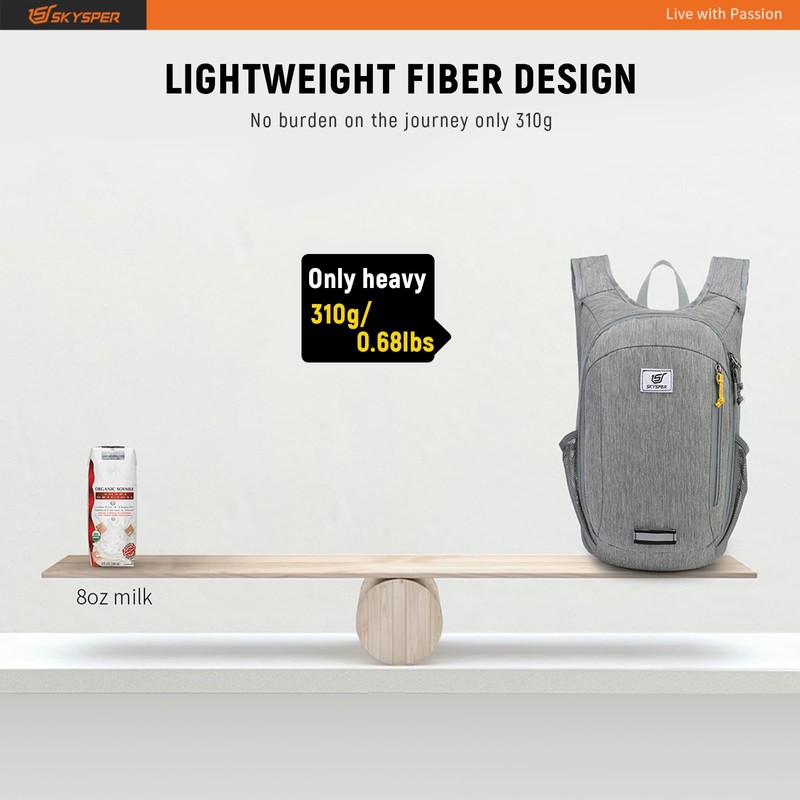 SKYSPER Small Daypack 10L/15L/20L Hiking Backpack Packable Lightweight Travel Day