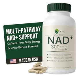 XAGE Suplemento de apoyo NAD+, ribósido de nicotinamida, alternativa de suplemento NMN - con PQQ, EGCG y extracto de brote de brócoli, apoya la energí