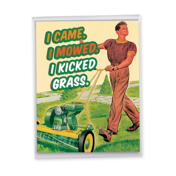 J9725 Jumbo Funny Birthday Father Card: K Grass With Envelope