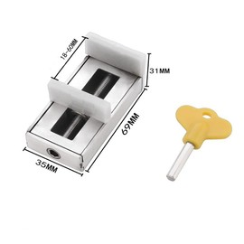 Door Window Lock Stopper, 1PCS Adjustable Thick Sliding Safety Anti Theft Children Security LockChild Plastic Steel Aluminium Free Rails Limit Window Door Anti Slip to Keep Home Safe