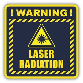 Laser Radiation Warning Sign Sticker Decal Design 5'' X 5''