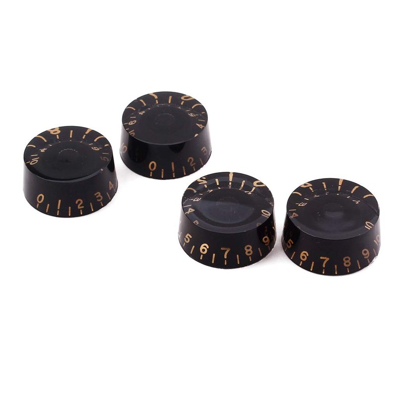 Alnicov Guitar Contral Knobs,Black Clear Knobs With Gold Word Electric