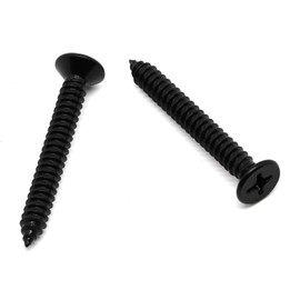 #14 x 1-1/4" Flat Head Phillips Self Tapping Screws Metal Drilling Screws 18-8 Stainless Steel 304 Black Oxide 25 PCS