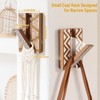 KINGSOW Wooden Foldable Coat Hooks: Magnetic for Hallway Behind Door
