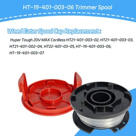 HT-19-401-003-06 HT-19-401-003-07 String Trimmer Spools +Cover Line 0.065" 16 Ft for HT21-401-003-02 HT21-401-003-03 HT19-401-003-07 HT19-401-003-16 Hyper 20V Max Weed Eater Spool (2 Spools, 1 Caps)