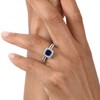 Gem Stone King 1.52 Cttw Blue Created Sapphire and Moissanite