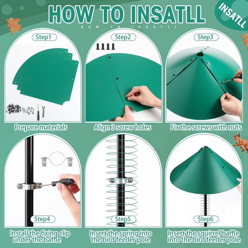 Shimeyao 19 Inch Squirrel Baffle and Squirrel Barrier Spring Device
