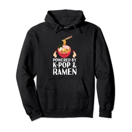 Powered by K-pop and Ramen Kpop Merch Merchandise Teen Girl Pullover Hoodie
