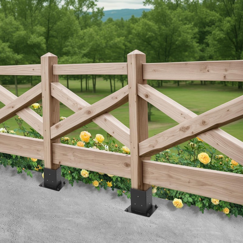 WIMART 4x4 Post Base, Inner Size 3.5"x3.5"Deck Post Base, Deck