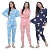 Crown Character Long Sleeve Pajama Set - Four Seasons Peach Fabric Homewear Crown Basic Navy/FREE