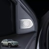 FUEISOF Stainless Steel A-pillar Audio Speaker Frame Cover Silver for