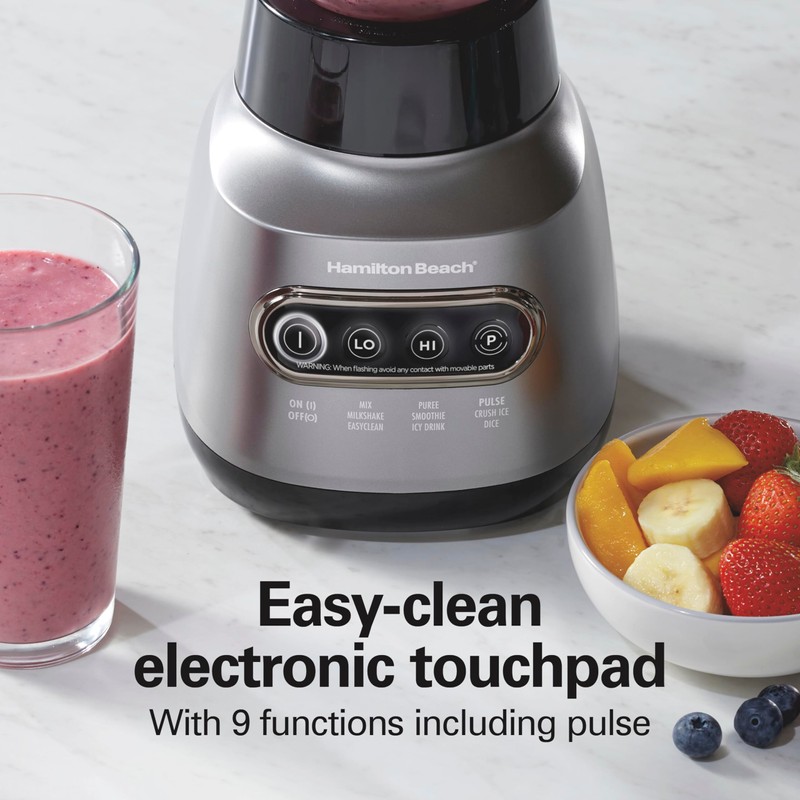 Hamilton Beach Wave Action Blender for Smoothies, Stainless Steel Ice