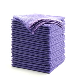 15pcs Microfiber Cleaning Cloth,Microfibre Cloth,Kitchen Towel,All Purpose Dish Cloth,11.8" x 11.8",Purple