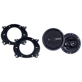 Memphis Audio PRX603 Power Reference Series 6.5" 3-Way Coaxial Speakers with Swivel Tweeters - Pair with OEMBKT60 Vehicle Specific 6 1/2"" Speaker Adaptors