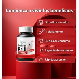 Aceite de Krill 60 cpsulas 1200 mg  Ingredientes naturales  Astaxantina  Alta Concentracin. green house                                               