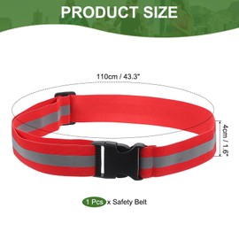 PATIKIL Reflective Safety Belt, Hi-Vis Safety Belt Adjustable High Visibility Reflective Glow Belt Outdoor Running Gear for Night Jogging Cycling Walking, Red