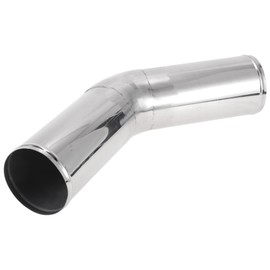 Motoforti 127mm / 5" OD T304 Stainless Steel 45 Degree Mandrel Exhaust Tube with Bead Roll DIY Custom Car Modified Exhaust Pipe Tubing Piping 11.81" Length Silver Tone
