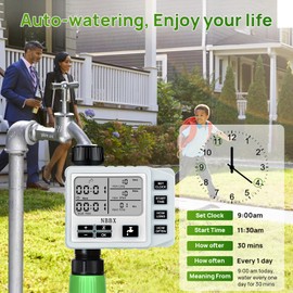 NBBX Sprinkler Timer for Garden Hose, Outdoor Watering System with Rain Delay, Manual & Automatic Mode, 1 Outlet