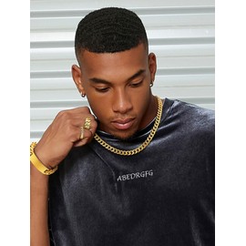 FindChic Boys Gold Chain Necklace Men Curb Chain Necklace 18K Gold Plated Thick 9MM Link Chains for Men 18''