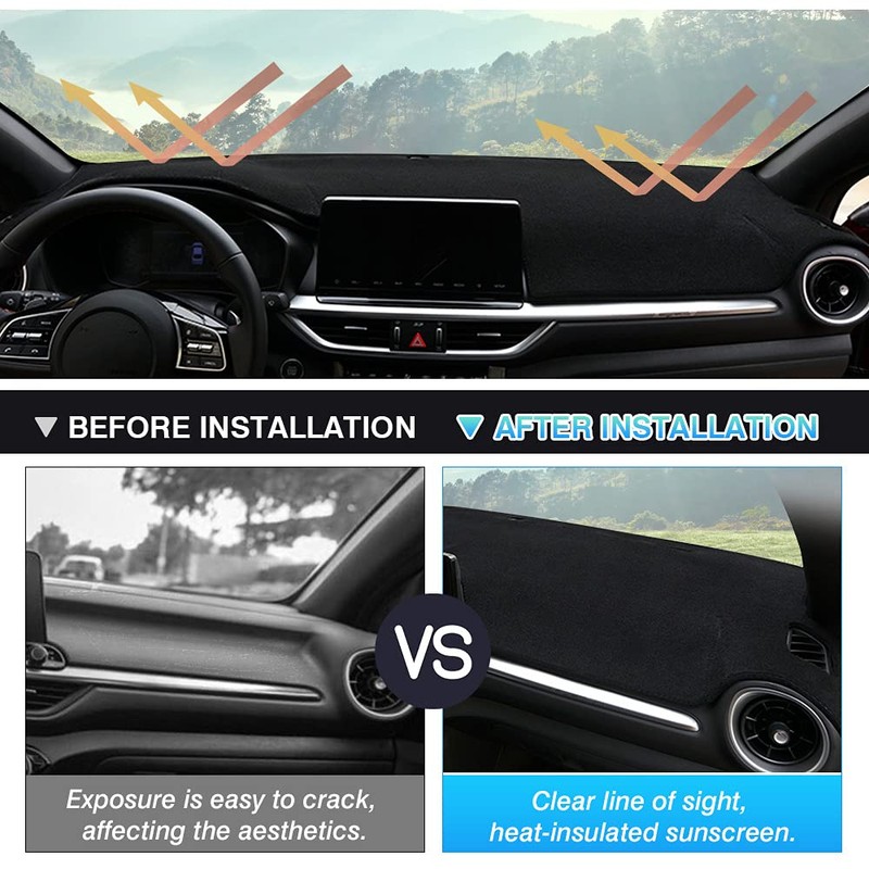 Autorder Dashboard Cover Mat for 2019-2023 2024 Kia Forte Accessories