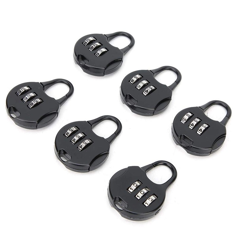 Password Padlock,6pcs 3 Digit Combination Lock Luggage Lock Portable Security