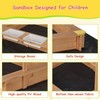 Outdoor Wooden Sandbox Large with 2 Plastic Boxes Outdoor Play