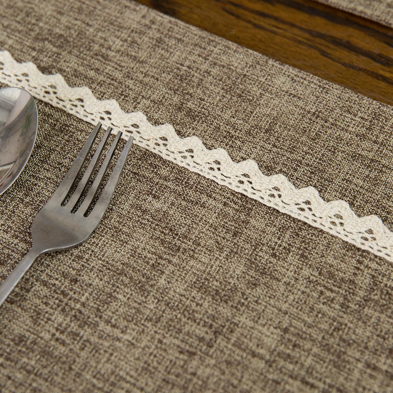GLORY SEASON Linen Style Rustic Washable Placemats Set of 6,Woven