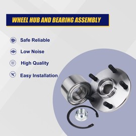 KUSATEC 518509 Front Wheel Bearing and Hub Assembly Compatible with 1992-2003 Lexus ES300 RX300, 1992-2004 Toyota Avalon Camry Sienna Solara, 5 Lug Bolts without ABS