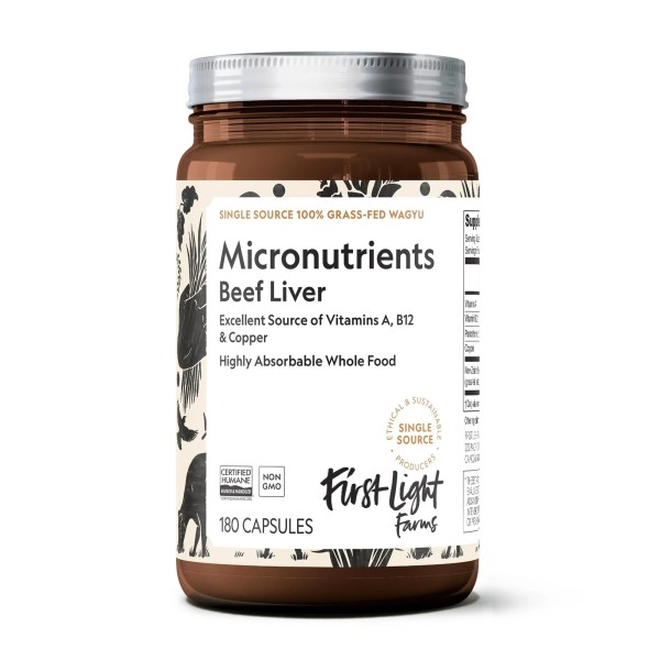 First Light Farms Grass-Fed Beef Liver Capsules | Nutrient-Dense Whole