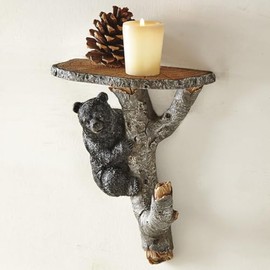 BLACK FOREST DECOR Bear Tree Branch Wall Shelf