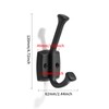 CABDM 5 Pack 4-3/4 inch Black Coat Hooks, Wall Mounted