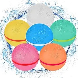 Silicone Water Balloons with Mesh Bag, Reusable Water Balloons for Kids Summer Outdoor Games Party