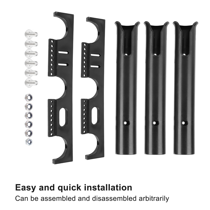 Outdoor Fishing Vertical 3‑Link Fishing Rod Rack Storage Holder Pole