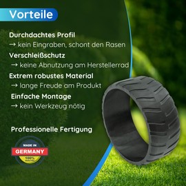 Wheel Protector Compatible with Ecovacs Goat G1, G1-800, G1-2000, O500, O800, O1200 Robotic Lawnmower Front Tyre Wheel Protection... Front Wheel Profile Raiser Cover - Robust Protection of Tyres - Set