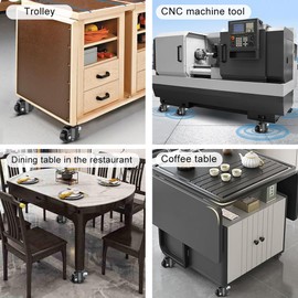 Trollastor Leveling Casters Heavy Duty with Ratchet Handle Design Total Capacity 2200 LBS, Industrial Casters Set of 4 with 2 Inch Adjustable Nylon Wheels