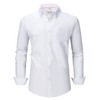 Men's Oxford Long Sleeve Shirts Classic Button-Down Solid (White/M Thickened